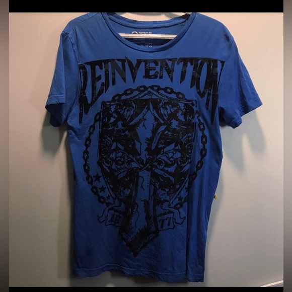 Y2K Vintage Style Graphic T-Shirt - "Reinvention 1977" Blue Streetwear UnisexTee - Picture 8 of 8